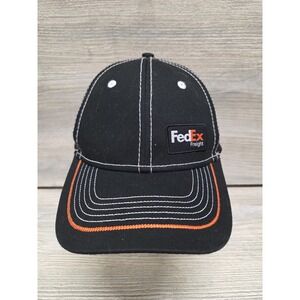 FedEx Freight Hat StrapBack Black White Orange Patch Embroidered Mens NEW! H1